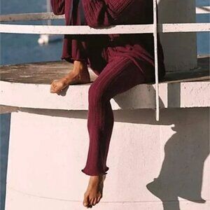 Free People Beach J Crew Madewell Delancey Ribbed Flare pants high waist XS